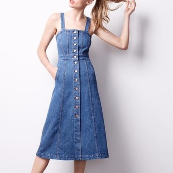 button front jean dress